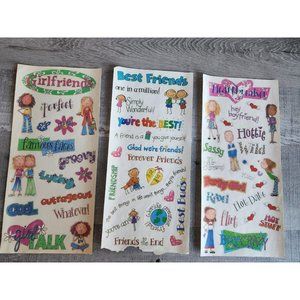 Jumbo Sticker Sheet - MAMBI Girls Girlfriends Pink Scrapbooking NEW Retired #39